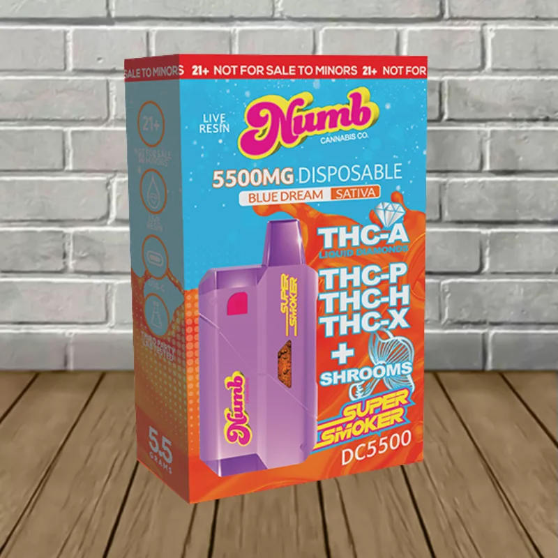 Numb Cannabis Co Super Smoker Liquid Diamond + Shrooms Blend Disposable 5.5g - Image 3